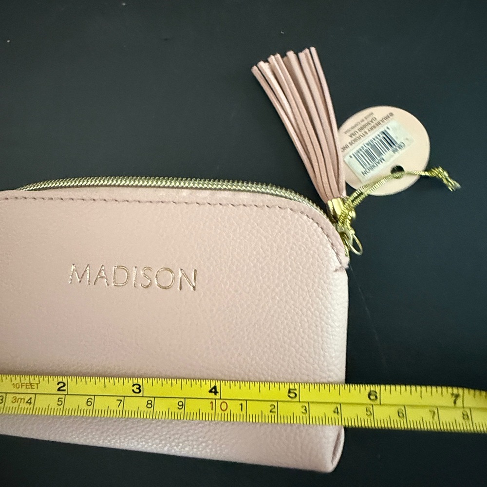Madison Pink Faux Leather Wristlet Pouch Tassel Zipper Wallet NWT - Picture 6 of 7